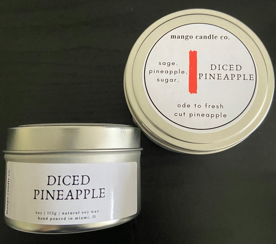 Diced Pineapple Soy Candle Tin